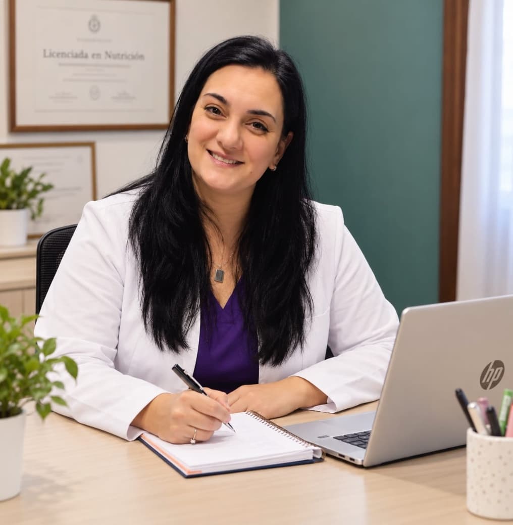Nutricionista profesional en su consultorio